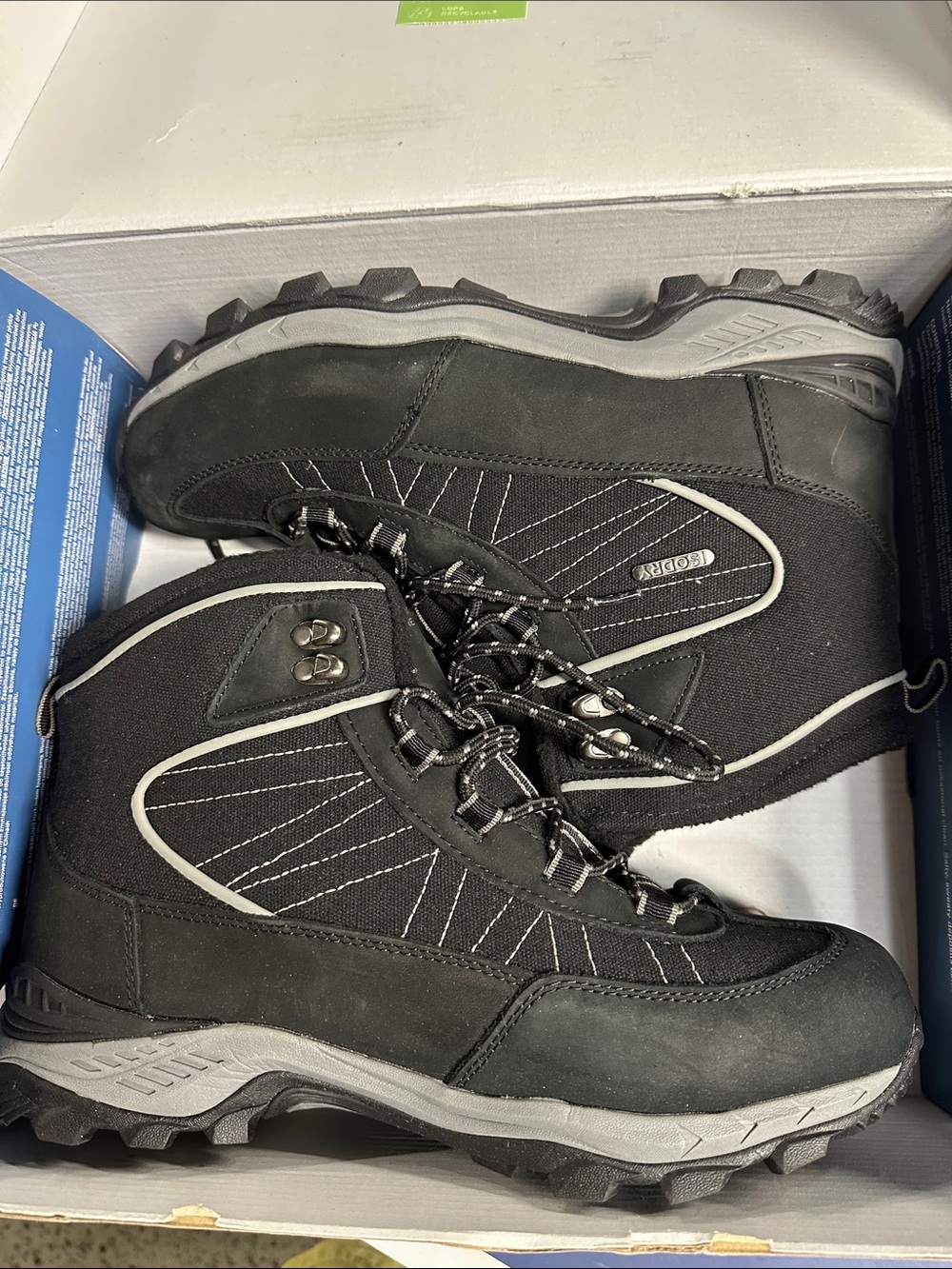 Men's Black Hiking Boots with Gray Trim